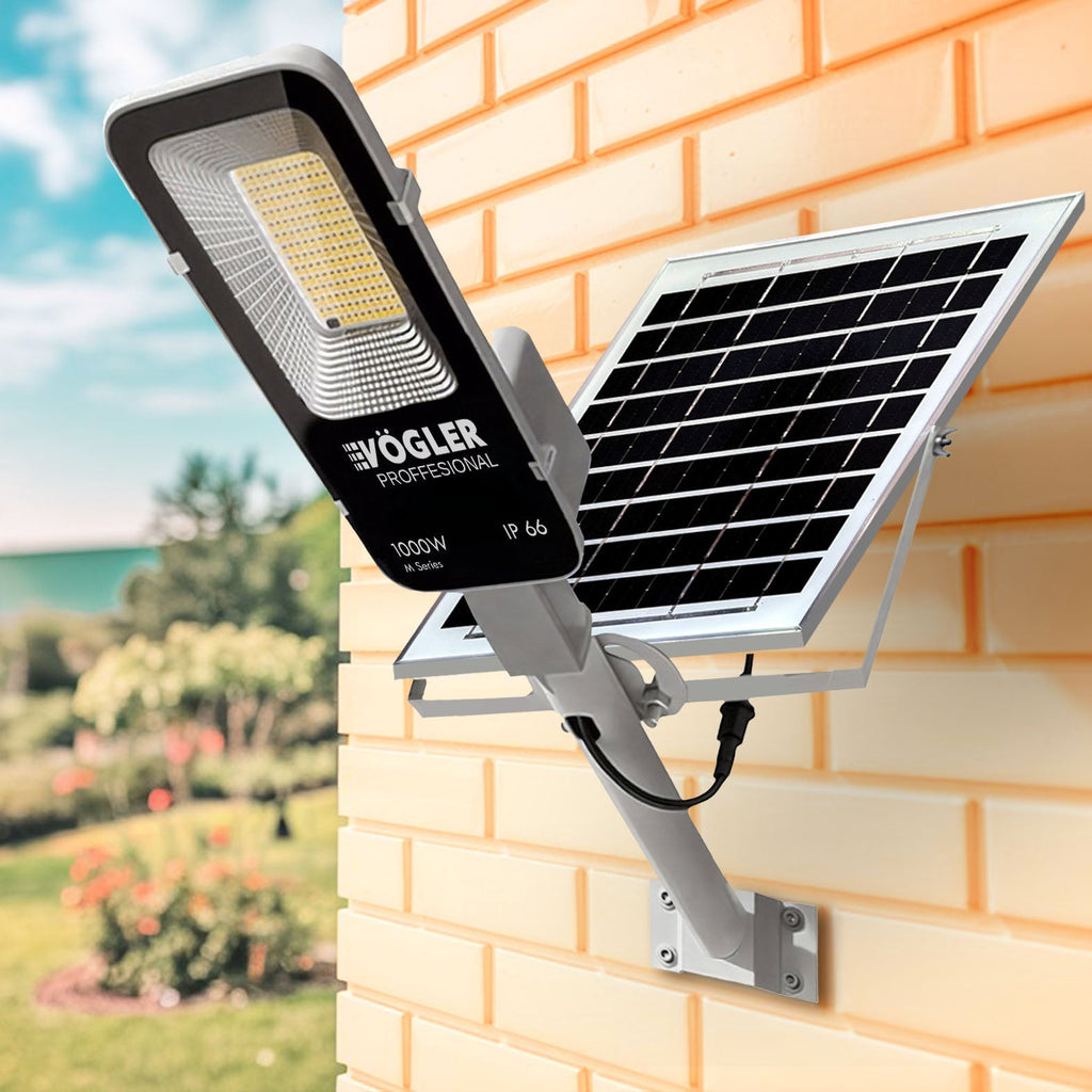 Snažna solarna lampa, senzor sumraka, daljinski upravljač, Vögler Professional 1000W