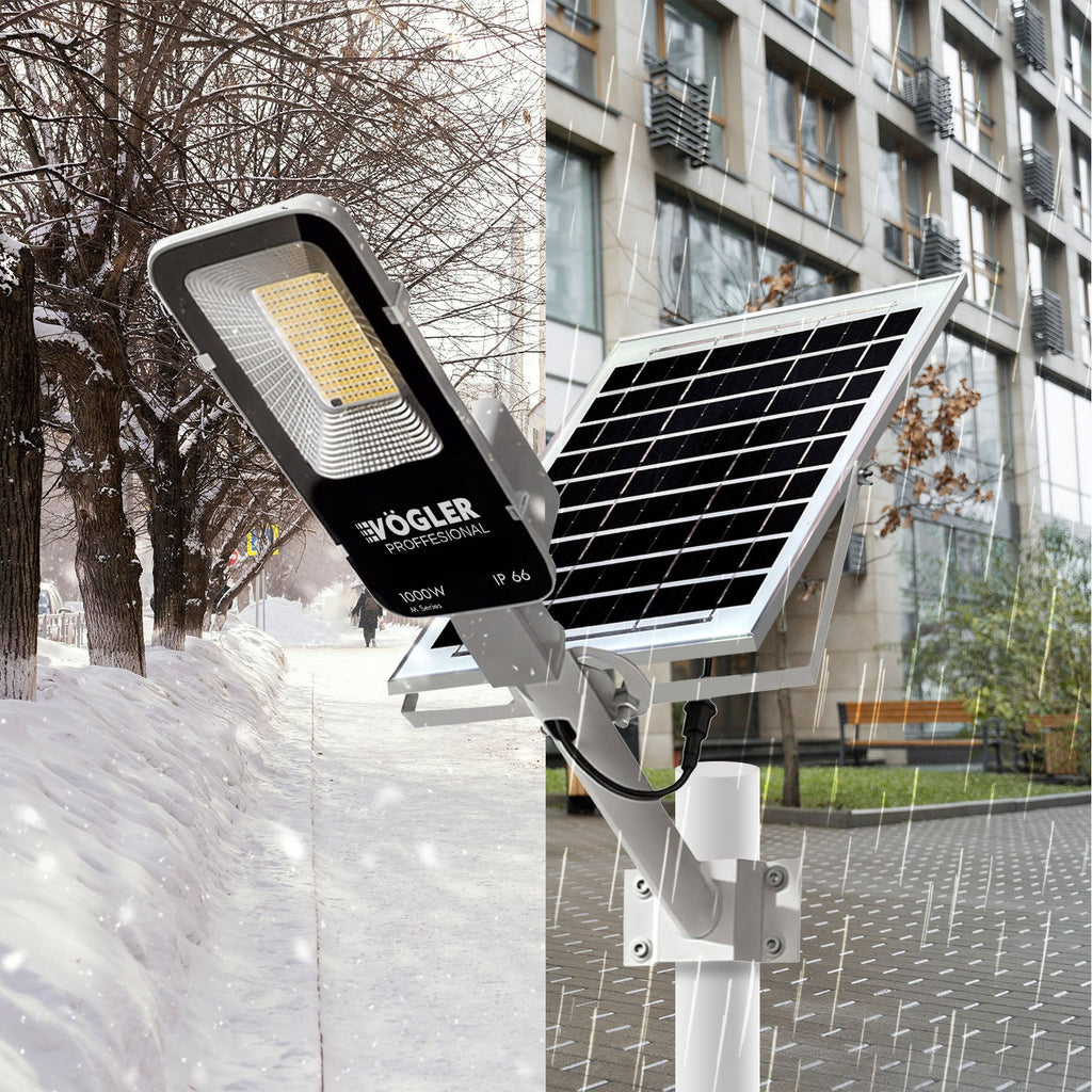 Snažna solarna lampa, senzor sumraka, daljinski upravljač, Vögler Professional 1000W