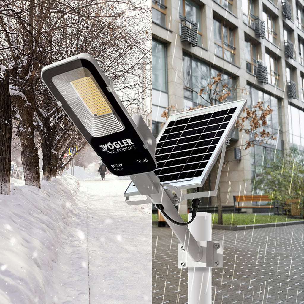 Snažna solarna lampa, senzor sumraka, daljinski upravljač, Vögler Professional 800W