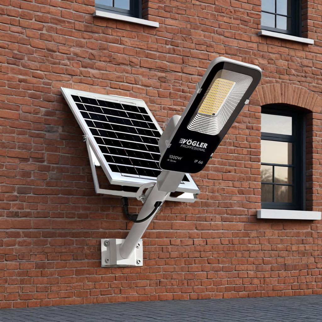 Snažna solarna lampa, senzor sumraka, daljinski upravljač, Vögler Professional 1000W
