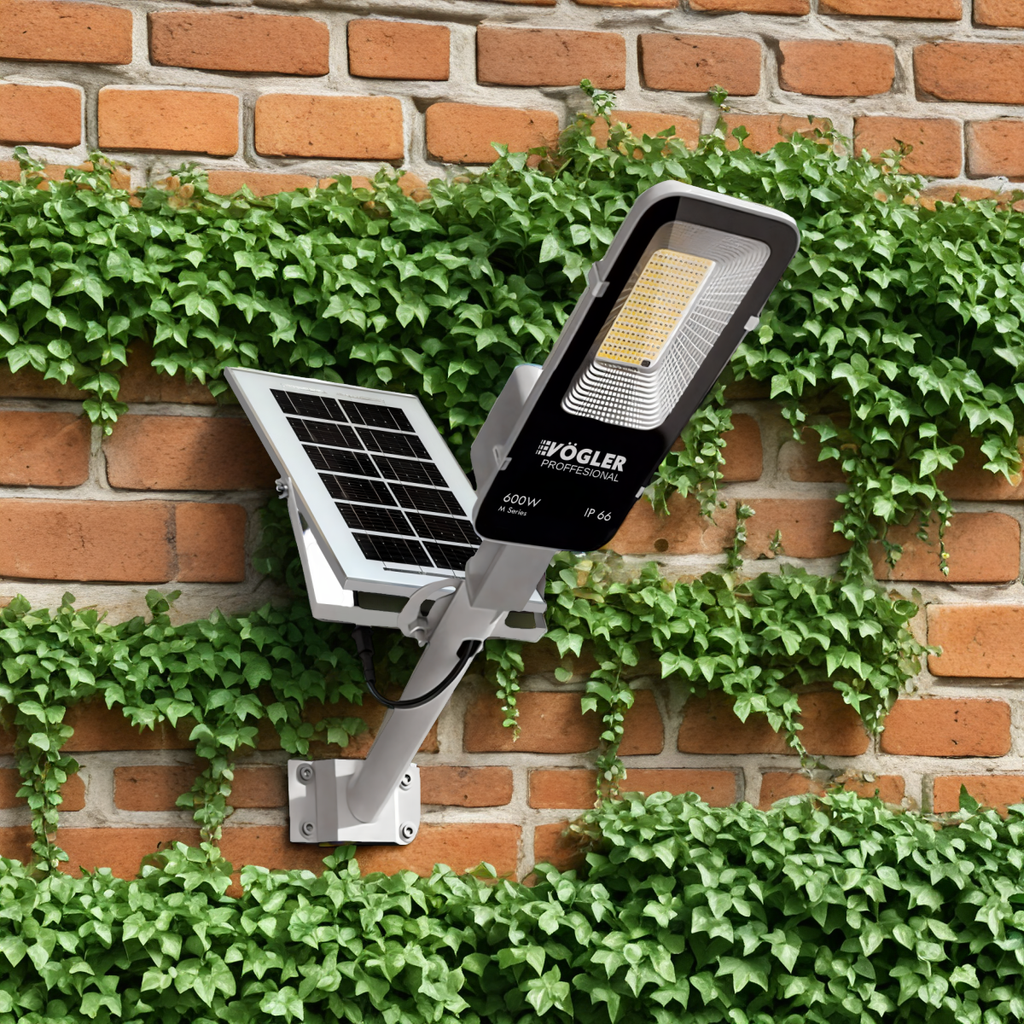 Snažna solarna lampa, senzor sumraka, daljinski upravljač, Vögler Professional 600W