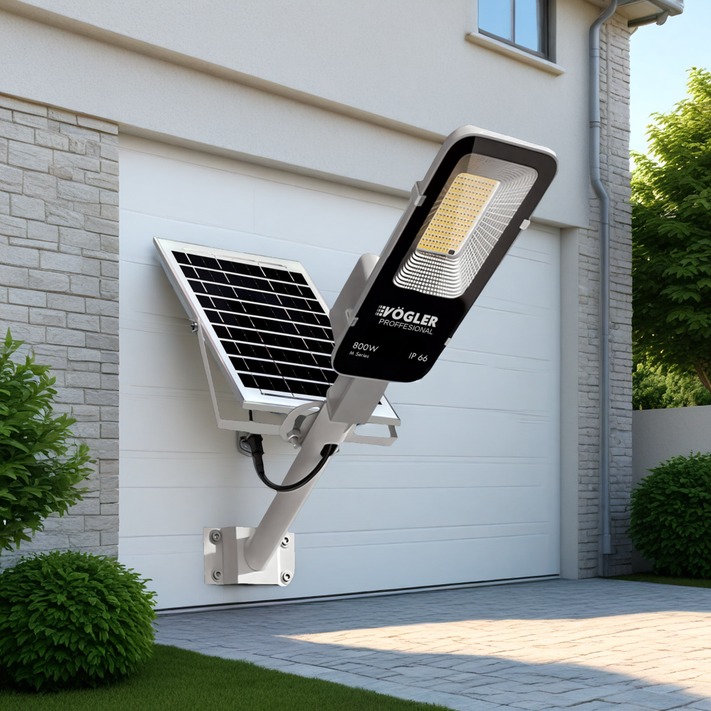 Snažna solarna lampa, senzor sumraka, daljinski upravljač, Vögler Professional 800W