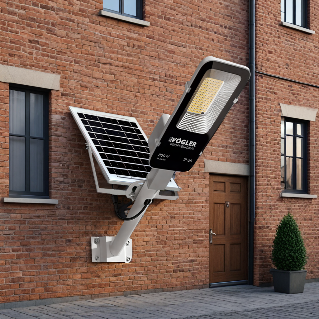 Snažna solarna lampa, senzor sumraka, daljinski upravljač, Vögler Professional 800W