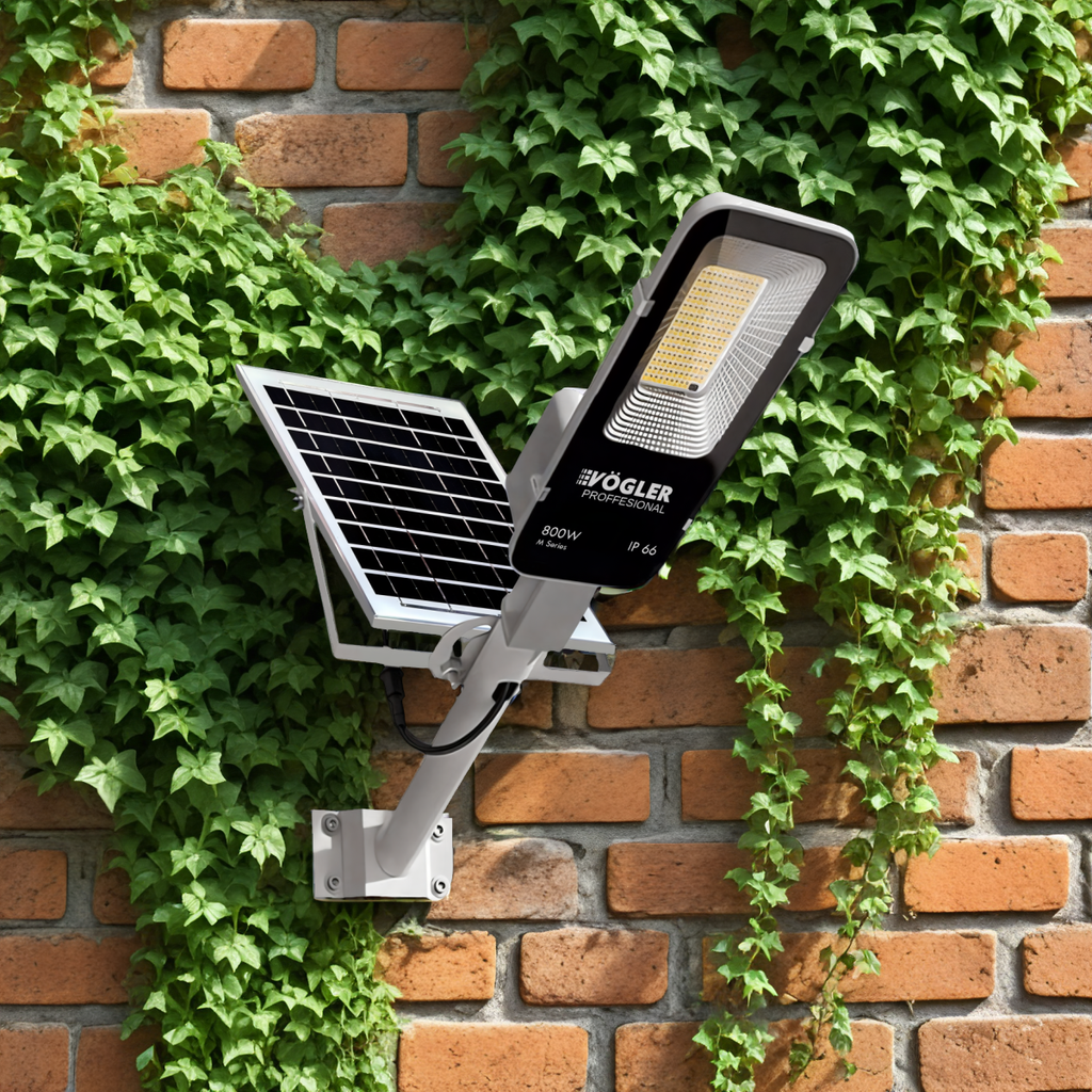 Snažna solarna lampa, senzor sumraka, daljinski upravljač, Vögler Professional 800W
